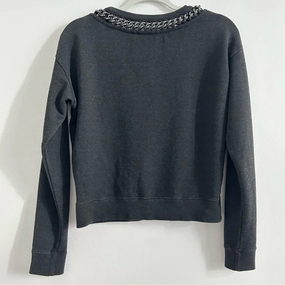 All Saints Womens Spitalfields Chain Collar Crew Neck Sweater in Charcoal size 2 - Picture 7 of 10